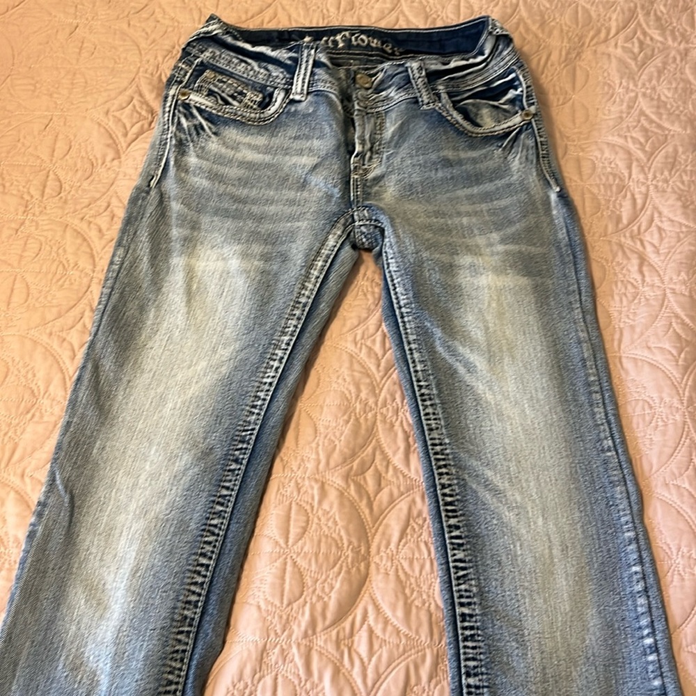 Light washed blue jeans